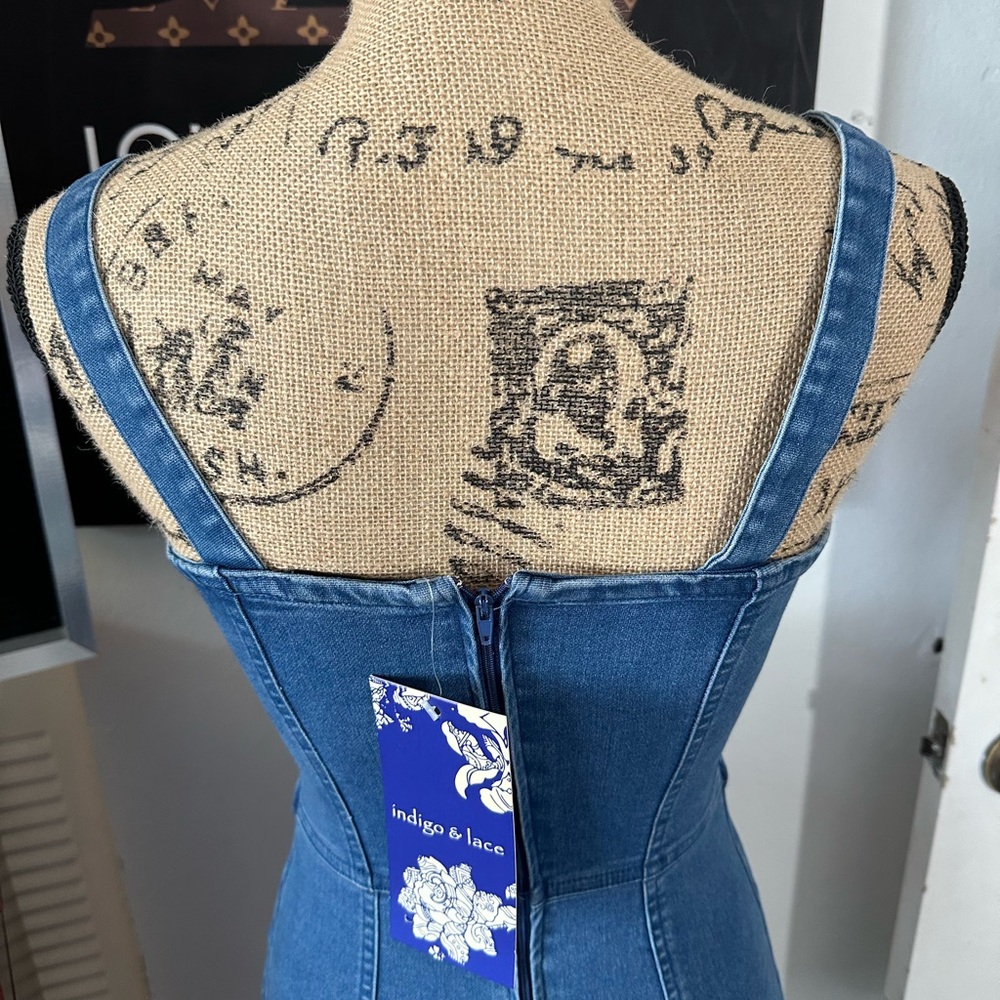 🆕Indigo & Lace Jean Dress - Picture 7 of 13